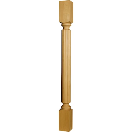 Osborne Wood Products 34 1/2 x 3 Narrow Fluted Island Post in Soft Maple 1447M